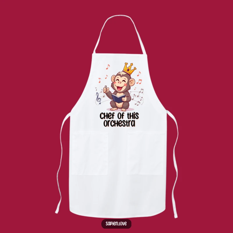 Funny Primate Conductor Apron: Cheerful Maestro Chef Perfect Gift