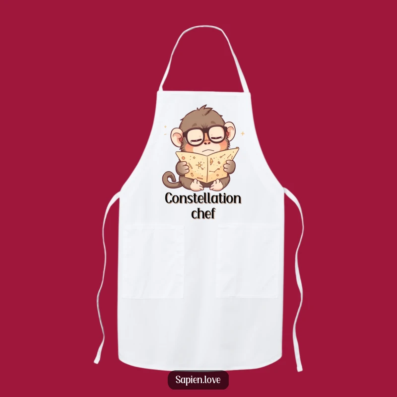 Funny Sleepy Ape Apron: Cook with Cosmic Insight (and Caution!)