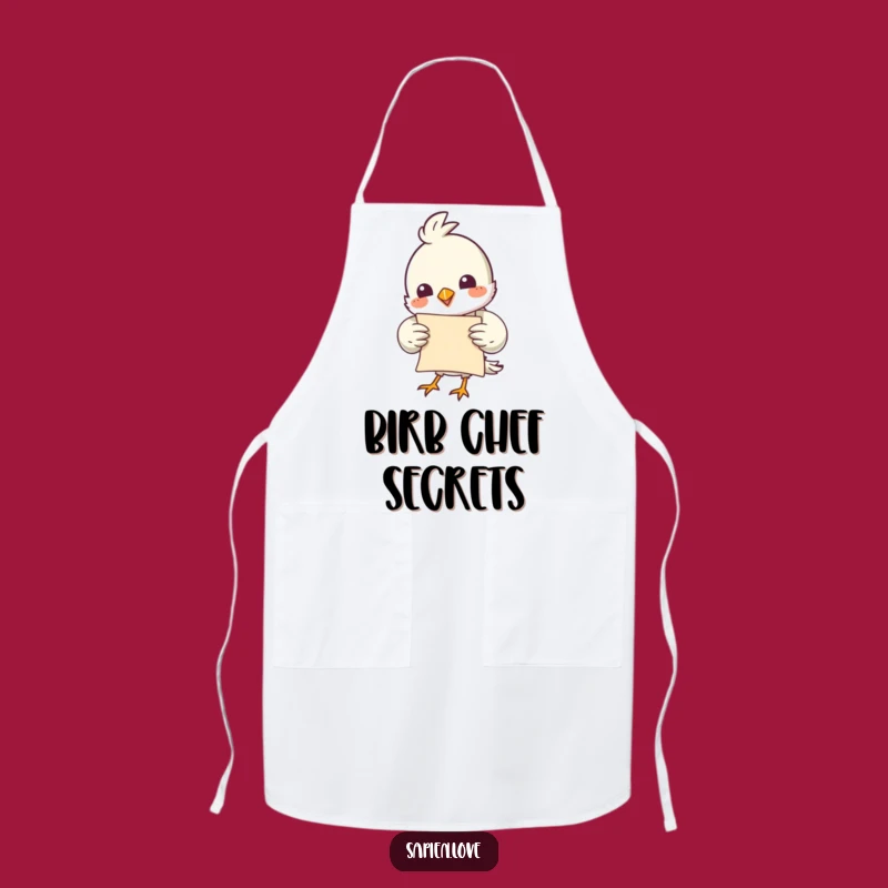 Funny Bird Scroll Apron: Cook Up Some Laughs in the Kitchen