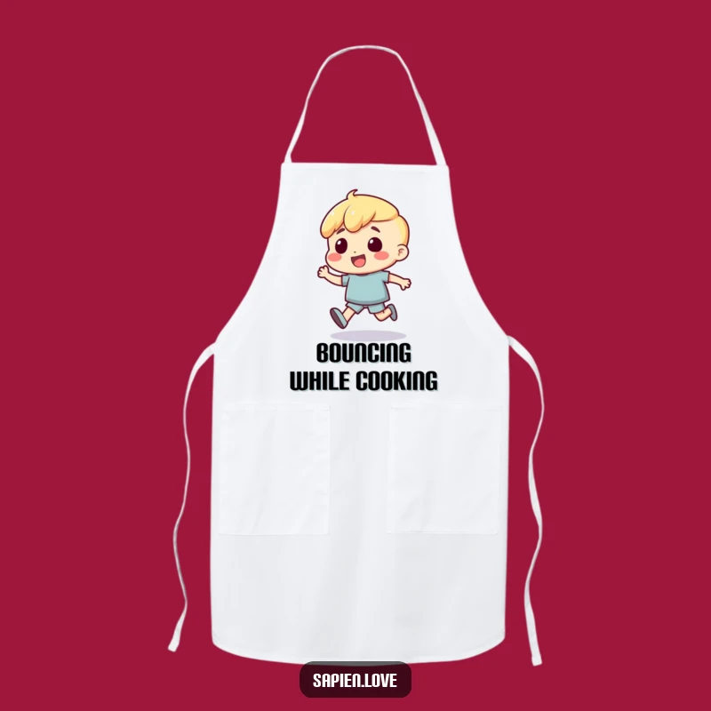 Funny Kitchen Bouncer Apron: Excited Chef's Humorous Movement Gift