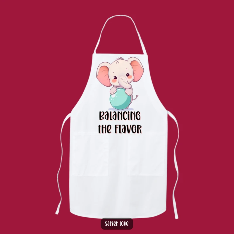 Funny Smiling Elephant Apron - Balancing Ball Kitchen Masterpiece