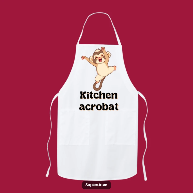 Funny Kawaii Gibbon Apron - Kitchen Acrobatics for Joyful Cooks