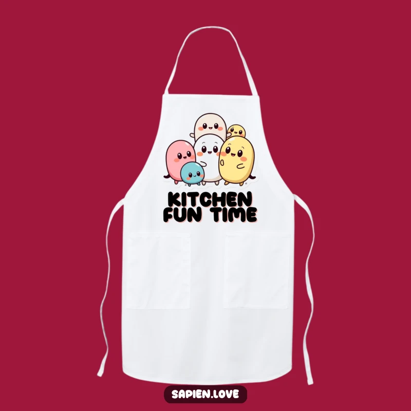 Funny Abstract Pals Apron: Playful Shapes with Eyes, Kitchen Humorous Protector