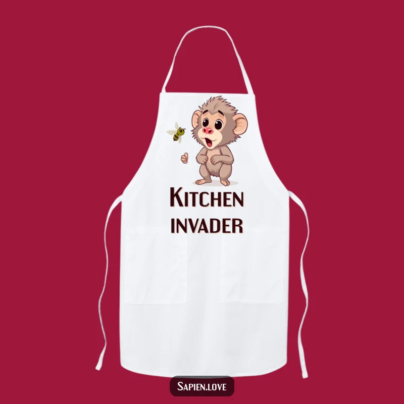 Funny Kawaii Baboon Apron - Kitchen Alarm for Startled Cooks