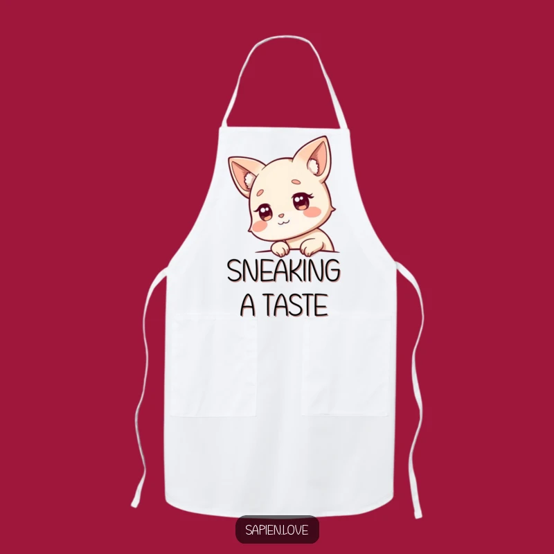 Funny Kitchen Apron - Curious Animal Ears Character Chef's Gift