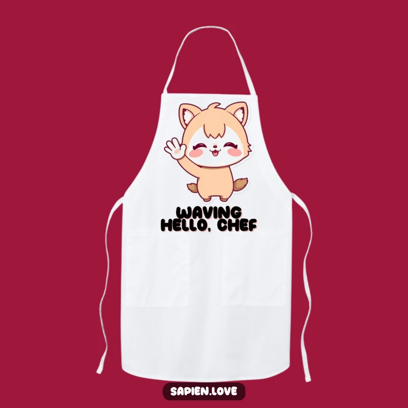 Funny Kitchen Apron - Waving Whimsical Animal Chef's Accessory Gift