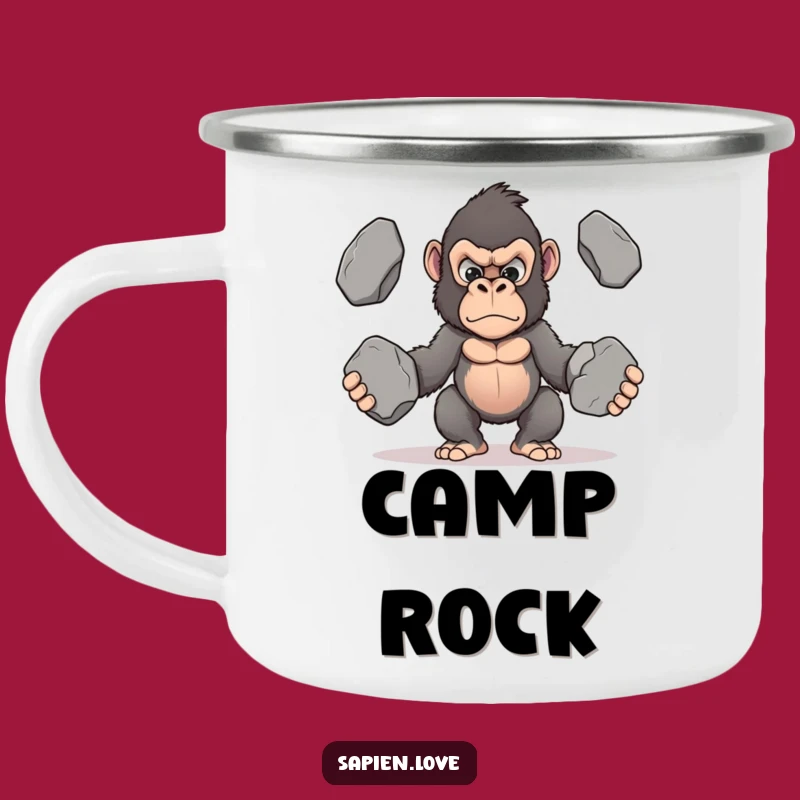 Funny Kawaii Gorilla Camping Mug - Hilarious Determination for Outdoor Feats
