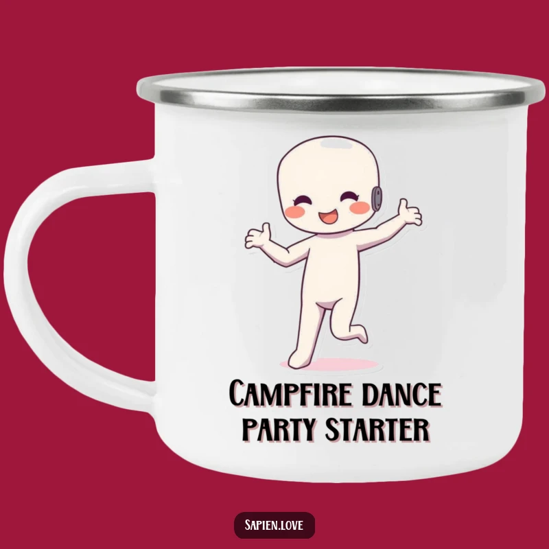 Funny Dancing Figure Camping Mug: Silly Rhythm Outdoors Perfect Gift