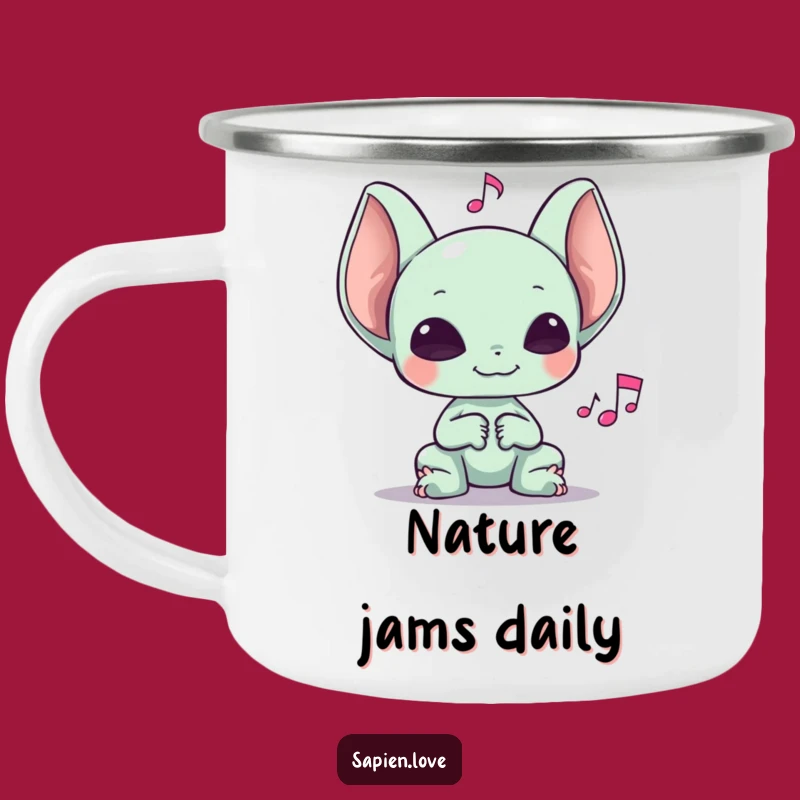 Funny Alien Music Lover Camping Mug: Brew Your Favorite Tunes