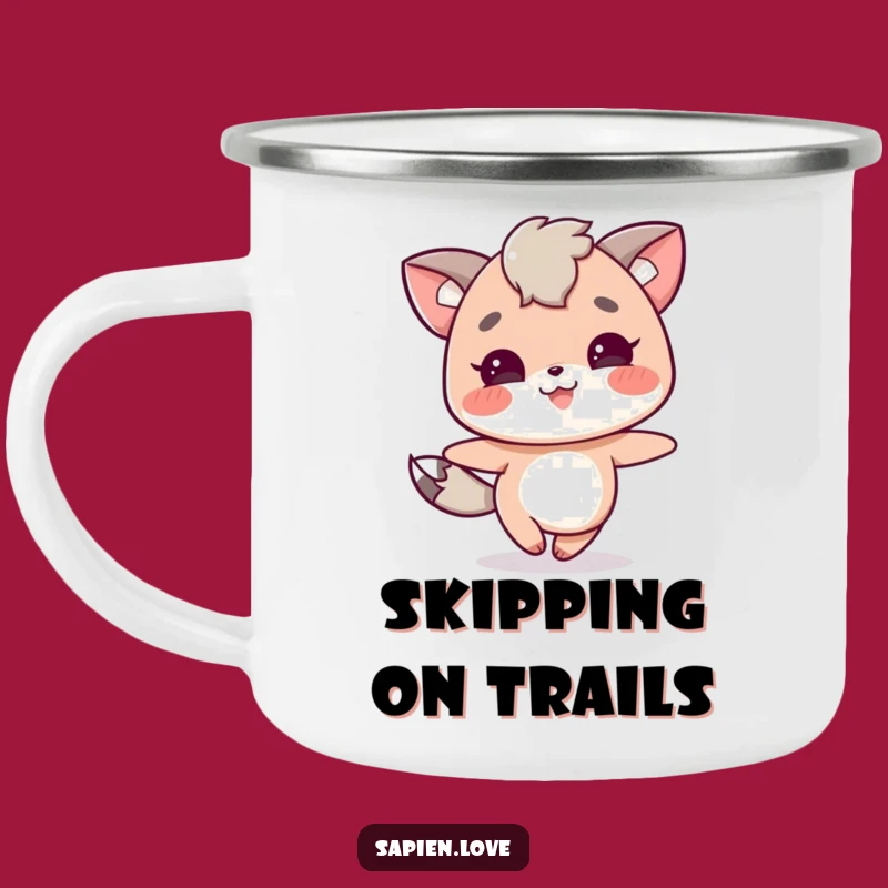 Funny Animal Character Skipping Camping Mug - Adventure with Delightful Joy