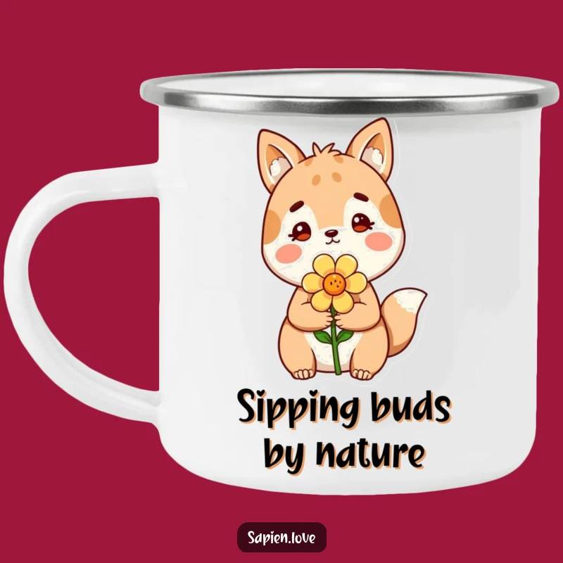 Funny Enamel Camping Mug - Cute Animal Flower Campfire Cup Gift