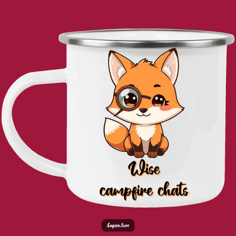 Funny Fox Scholar Camping Mug: Wise Companion for Thoughtful Adventures