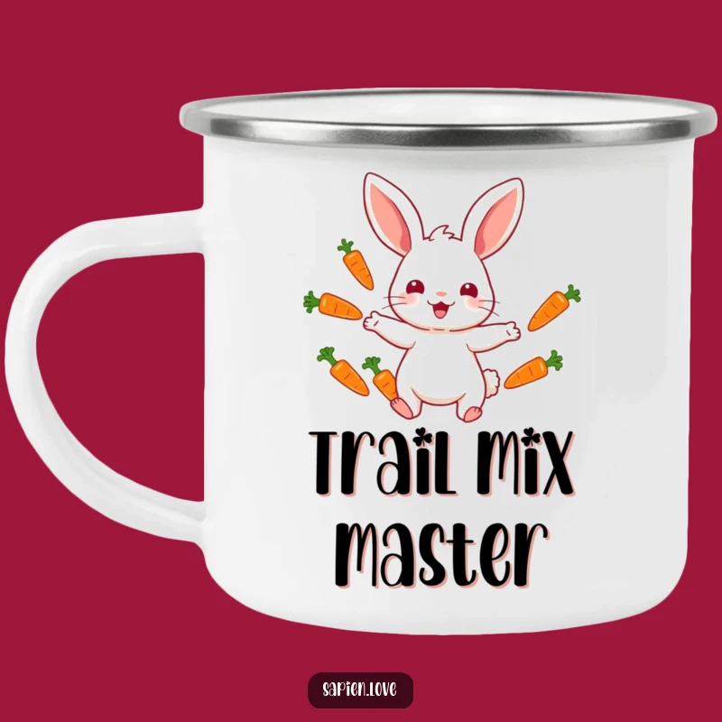 Funny Rabbit Juggler Camping Mug: Whimsical Companion for Outdoor Fun
