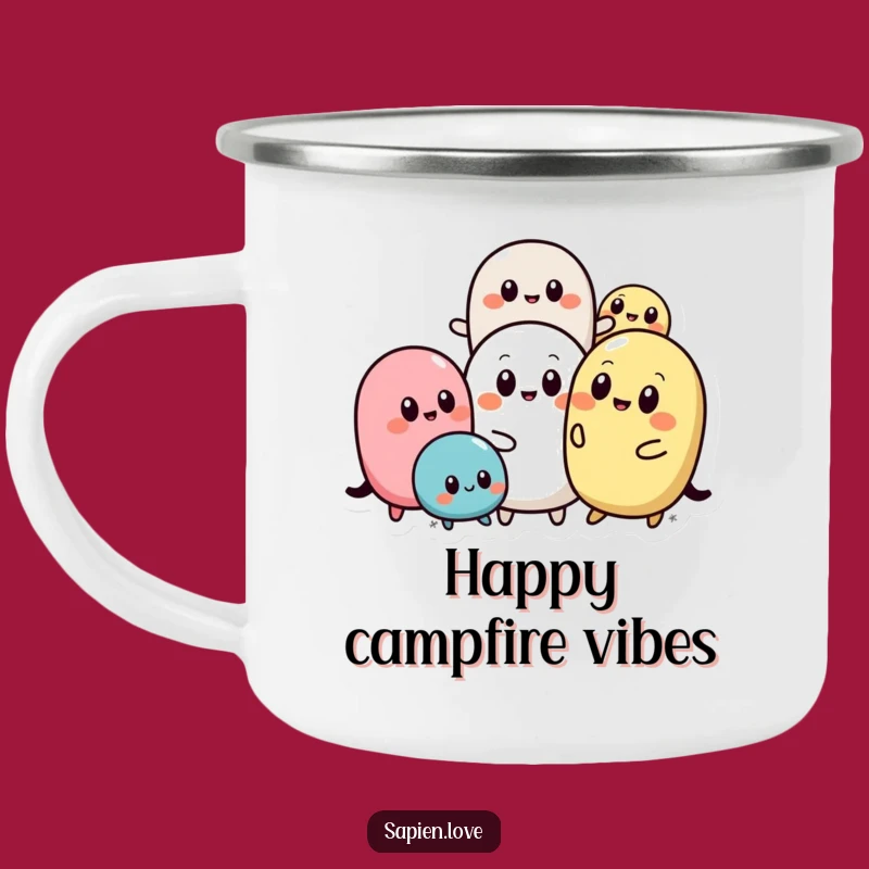 Funny Abstract Pals Camping Mug: Playful Shapes with Eyes, Outdoor Humorous Drinkware