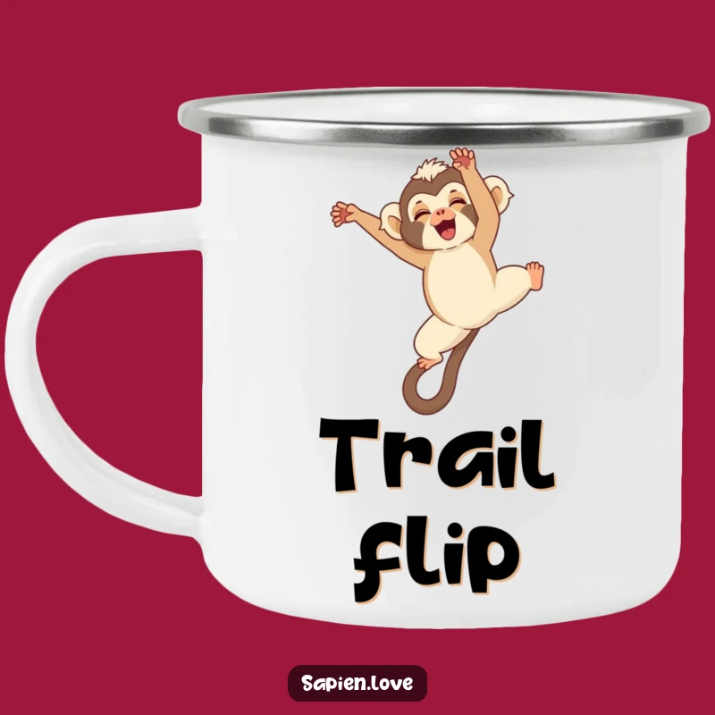 Funny Kawaii Gibbon Camping Mug - Hilarious Acrobat for Outdoor Fun