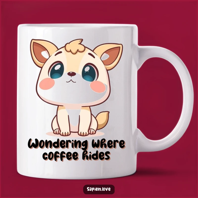 Funny Curious Animal Character Mug: A Whimsical Heavenward Gaze, Perfect Funny Gift!