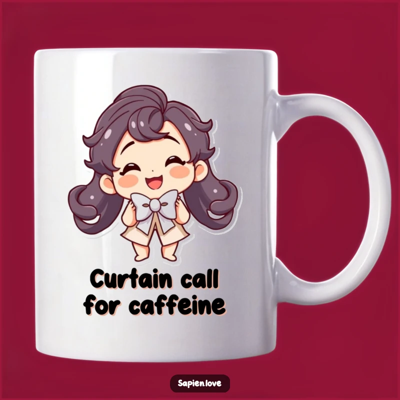 Funny Kawaii Performer Mug: Gracious Bow, Charming Character, Perfect Gift