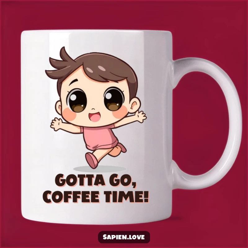 Funny Kawaii Runner Mug: Expressive Character, Energetic Fun, Perfect Gift