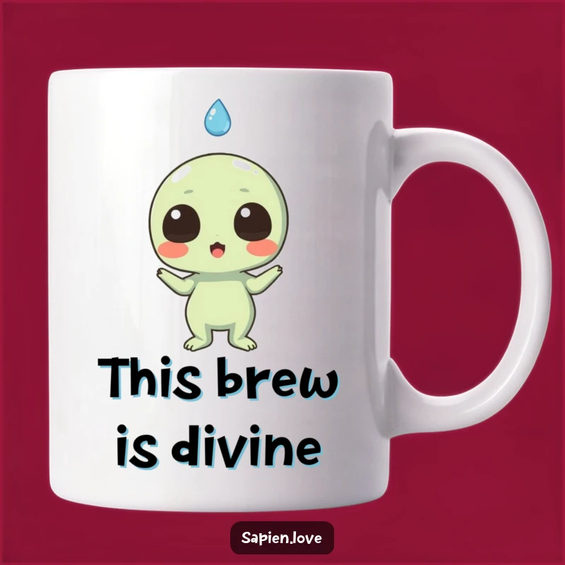 Funny Surprised Alien Raindrop Mug: A Hilarious Encounter for Rainy Days