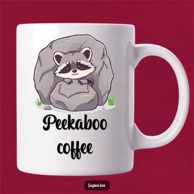 Funny Raccoon Mug: Peek-a-Boo Bandit Surprise - Adorable Gift