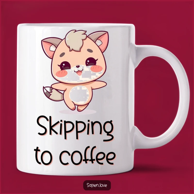 Funny Animal Character Skipping Mug - Delightful Joyful Gift for All