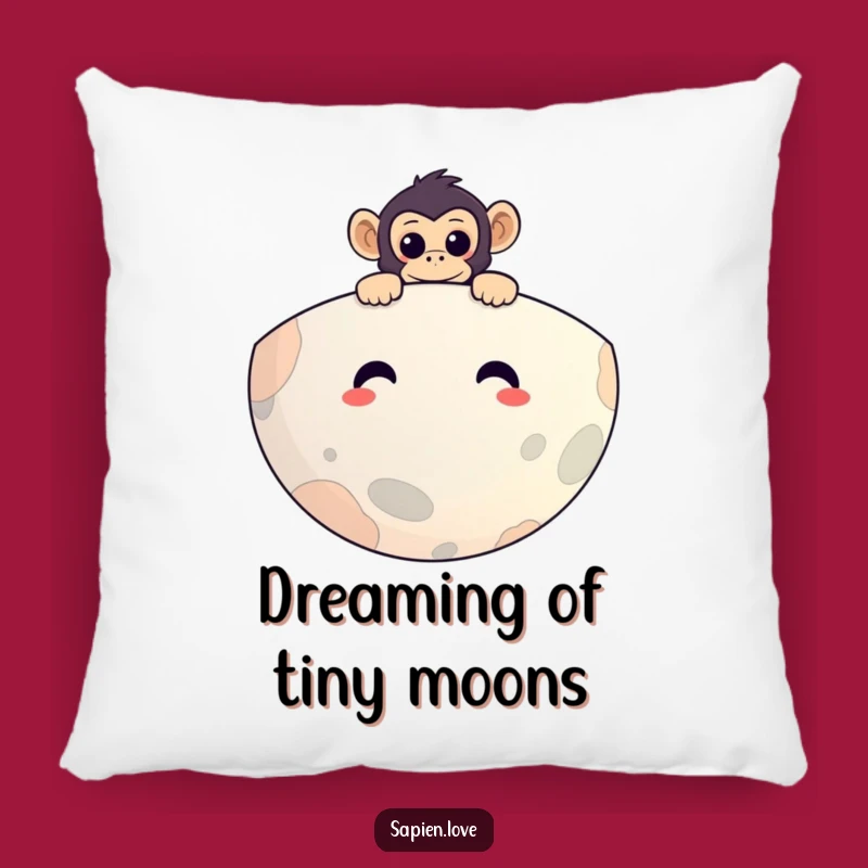 Funny Primate Planet Pillow: Cozy Cushion With Humorous Monkey and Smiling Planet, Ideal Funny Gift