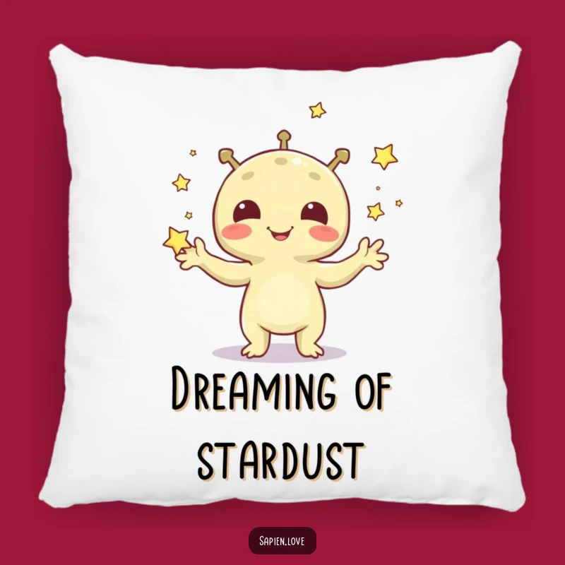 Funny Alien Juggling Stars Pillow: Cozy Up with Cosmic Comfort