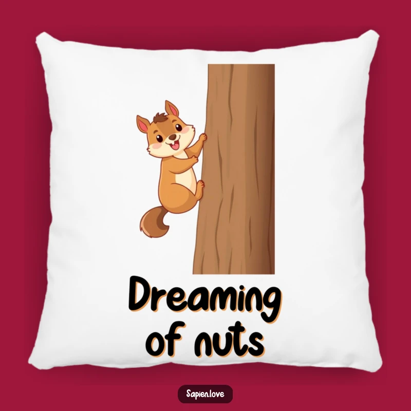 Funny Squirrel Tree Climber Pillow: Cozy Comfort with Woodland Charm