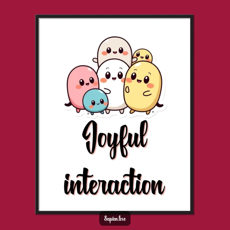 Funny Abstract Pals Digital Art: Playful Shapes with Eyes, Humorous Instant Download