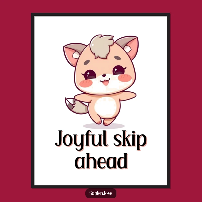 Funny Animal Character Skipping Digital Print - Art for Joyful Spaces