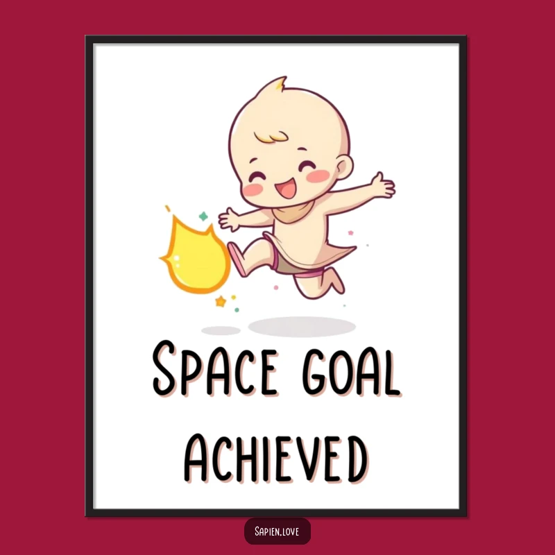 Funny Meteor Kicker Digital Print: Instant Cosmic Action for Your Walls