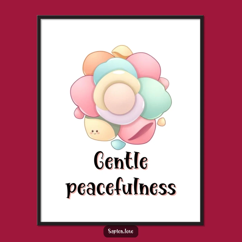 Funny Organic Flow Digital Art: Floating Shapes, Humorous Instant Download