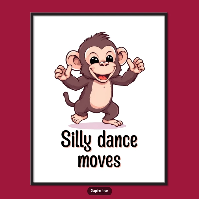 Funny Kawaii Ape Dance Digital Art: Instant Party Vibes
