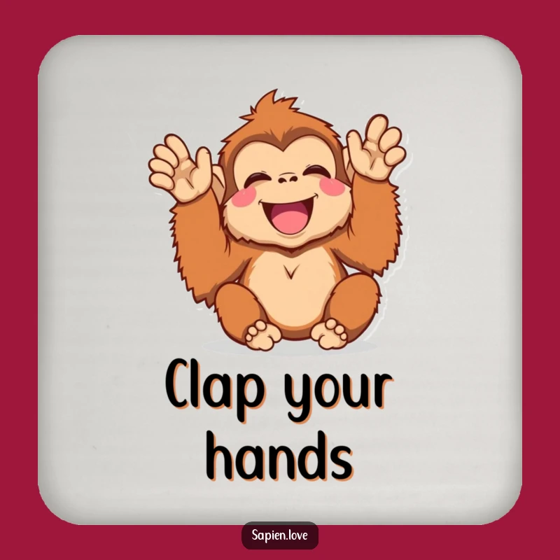 Funny Kawaii Orangutan Drink Coaster - Protect Surfaces with Cheerful Flair