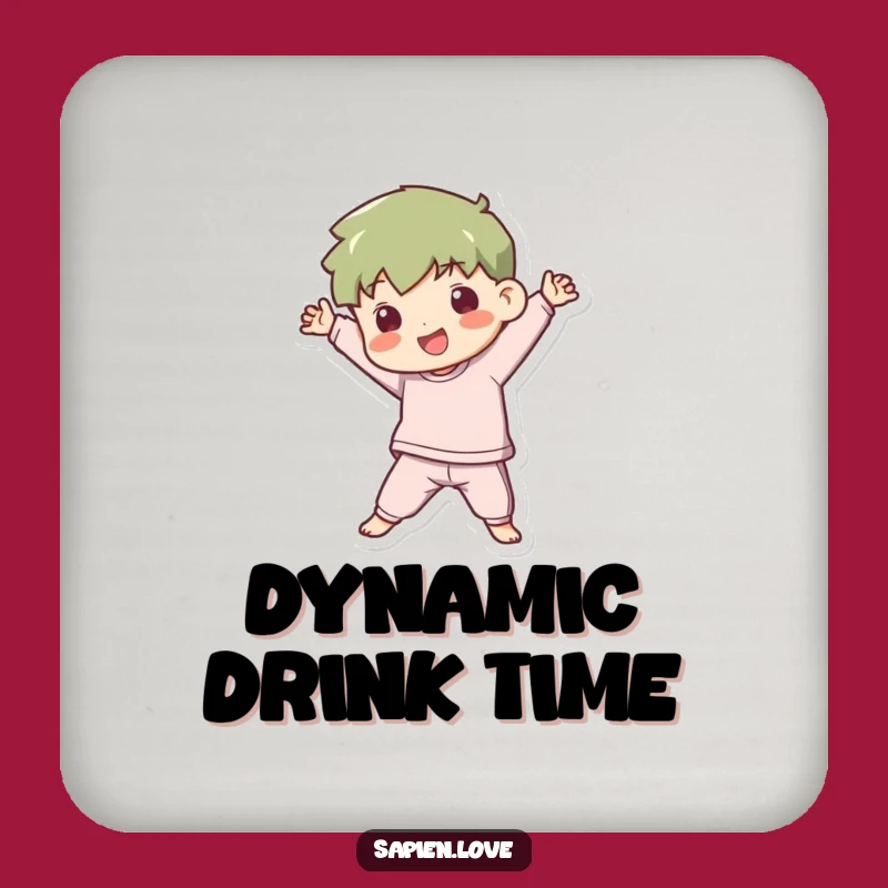 Funny Kawaii Pose Coaster: Protect Surfaces with Playful Dynamism