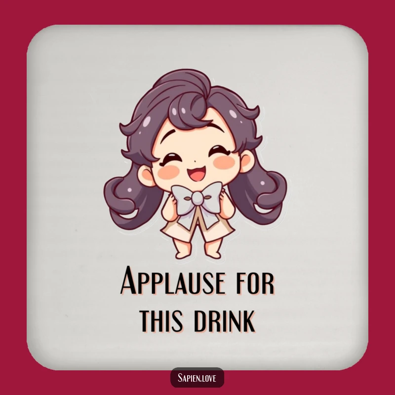 Funny Kawaii Applause Coasters: Protect Surfaces with Theatrical Charm