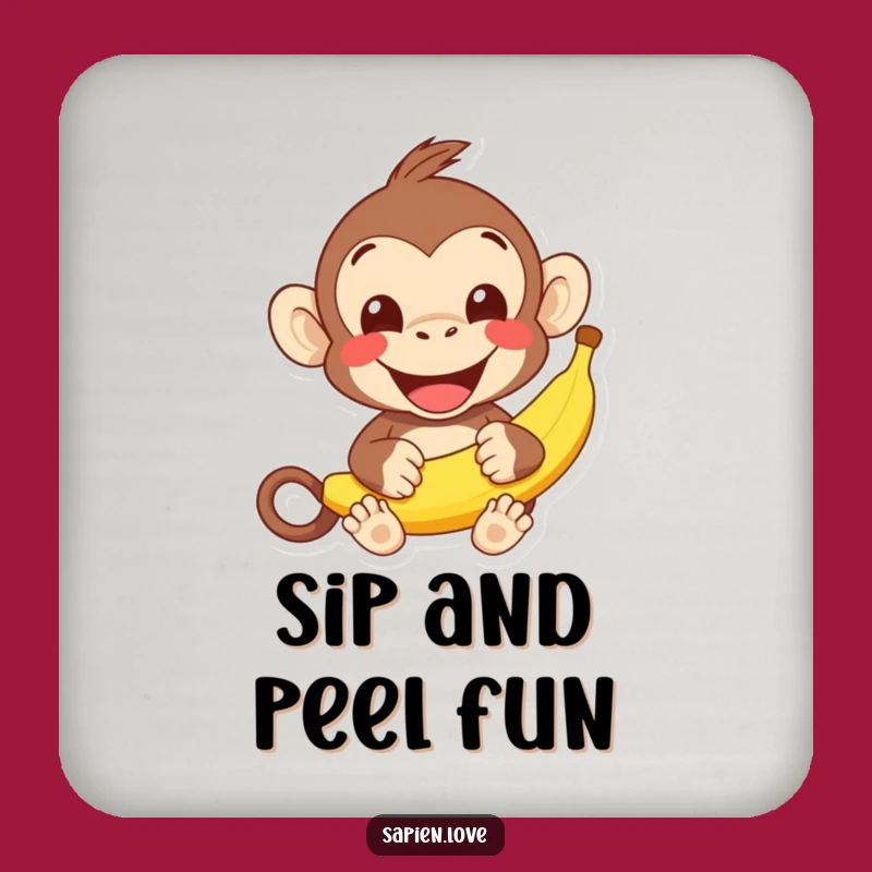Funny Kawaii Monkey Banana Coasters: Sip with a Smile