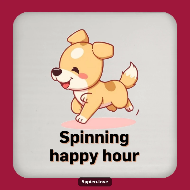 Funny Playful Dog Coaster - Silly Canine Drink Accessory