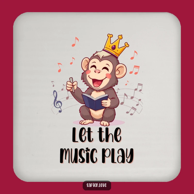 Funny Primate Conductor Coaster: Cheerful Maestro Drink Perfect Gift