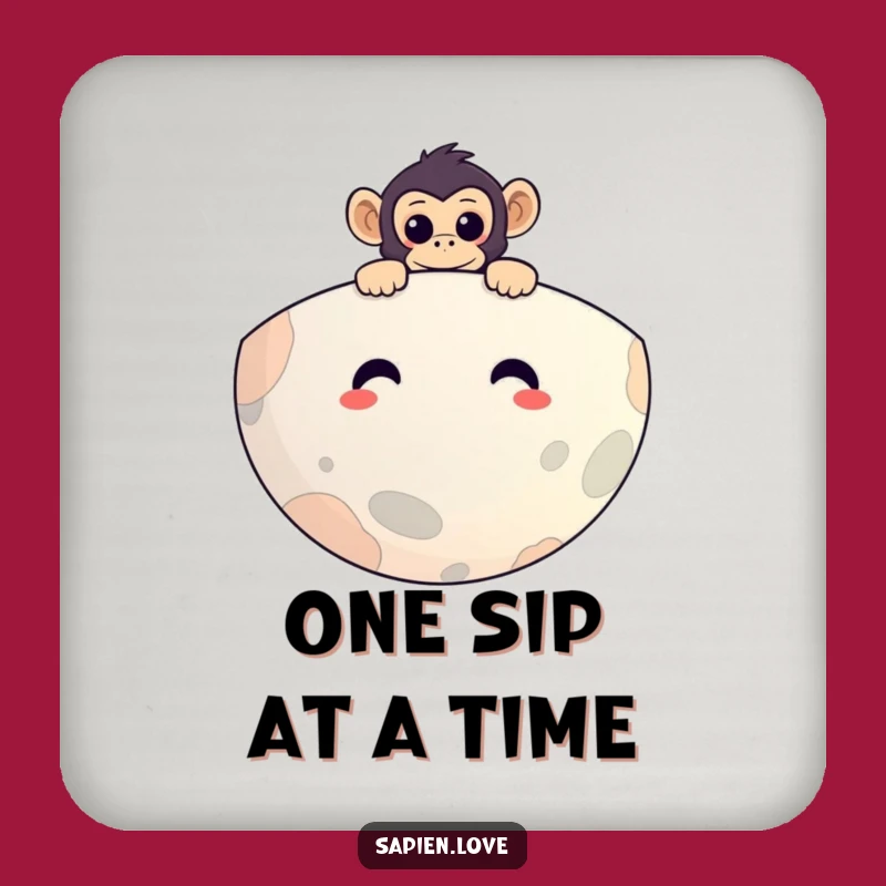 Funny Primate Planet Coasters: Protect Surfaces With This Humorous Monkey Design, Perfect Funny Gift Set