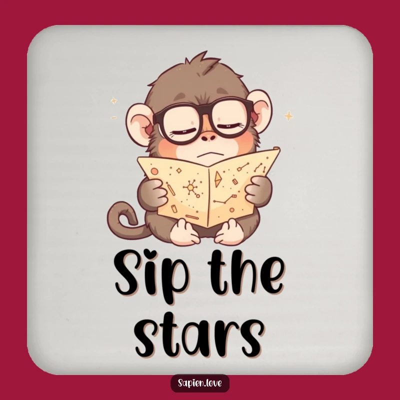 Funny Sleepy Ape Coaster: Protect Your Table from Cosmic Spills