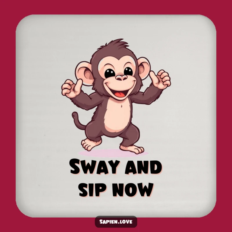 Funny Kawaii Ape Dance Coasters: Sip to the Beat