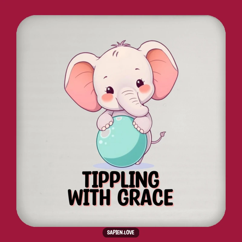 Funny Smiling Elephant Coaster - Balancing Ball Drink Accessory