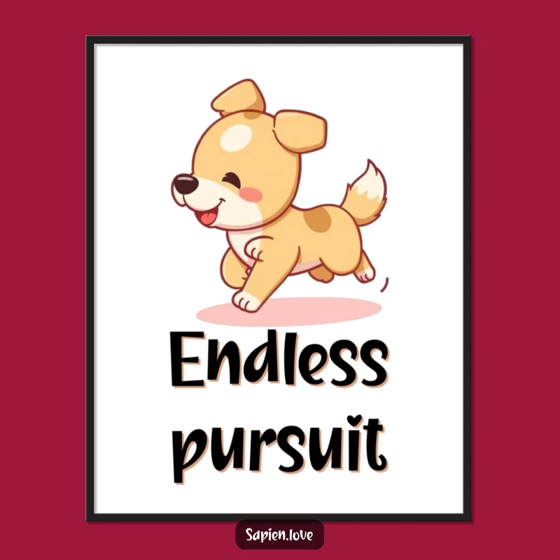 Funny Playful Dog Poster - Silly Canine Wall Art for Dog Fans