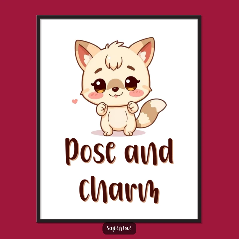 Funny Animal Character Pose Poster - Charming Art for Any Space