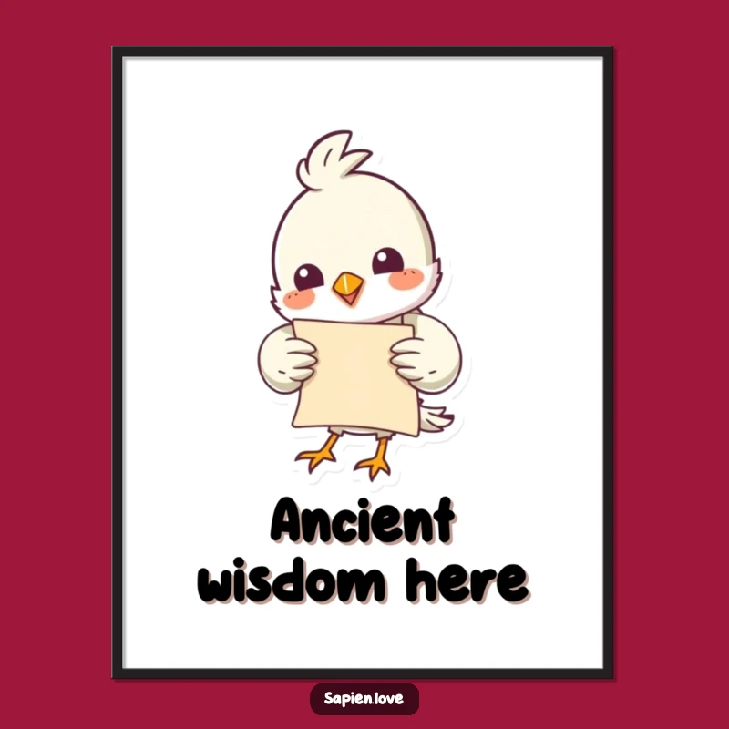 Funny Bird Holding Parchment Poster: Liven Up Your Walls with Artful Comedy