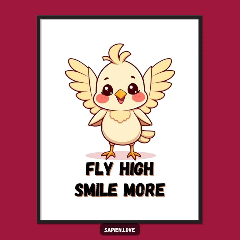 Funny Bird Joy Poster: Avian Celebration Art - Wall Decor