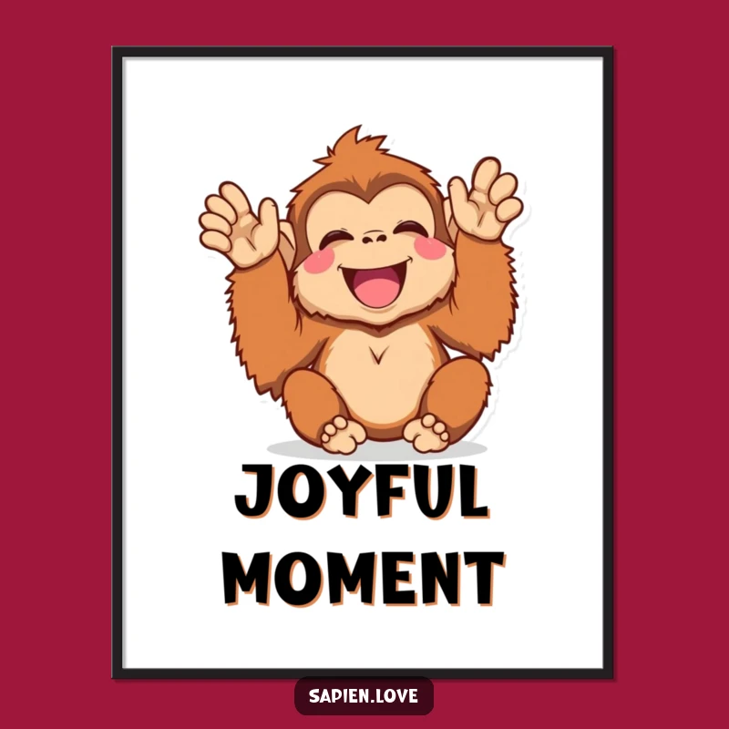 Funny Kawaii Orangutan Poster - Joyful Wall Art to Brighten Your Space