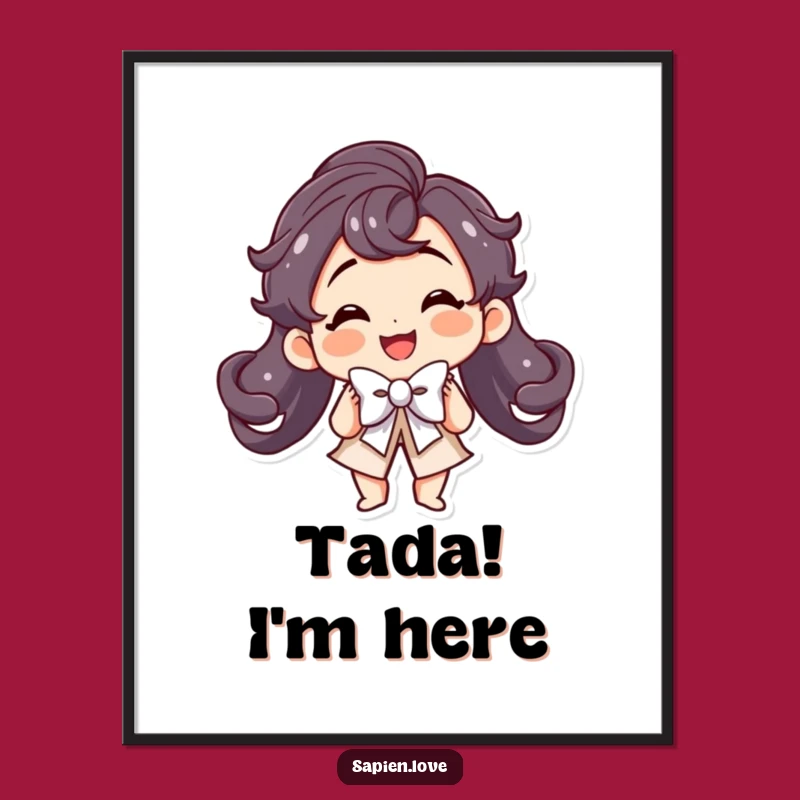 Funny Kawaii Ovation Poster: Dramatic Art Featuring a Bowing Character