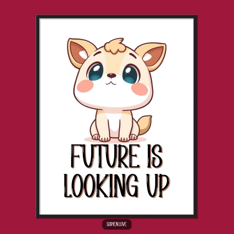Funny Curious Animal Character Poster: Inspirational Art, A Lovely Funny Gift!